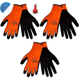 Ice Gripster 378INT Thermal Hi-Vis Orange/Black Cold Condition Work Gloves, EXTRA-LARGE (3 Pair)