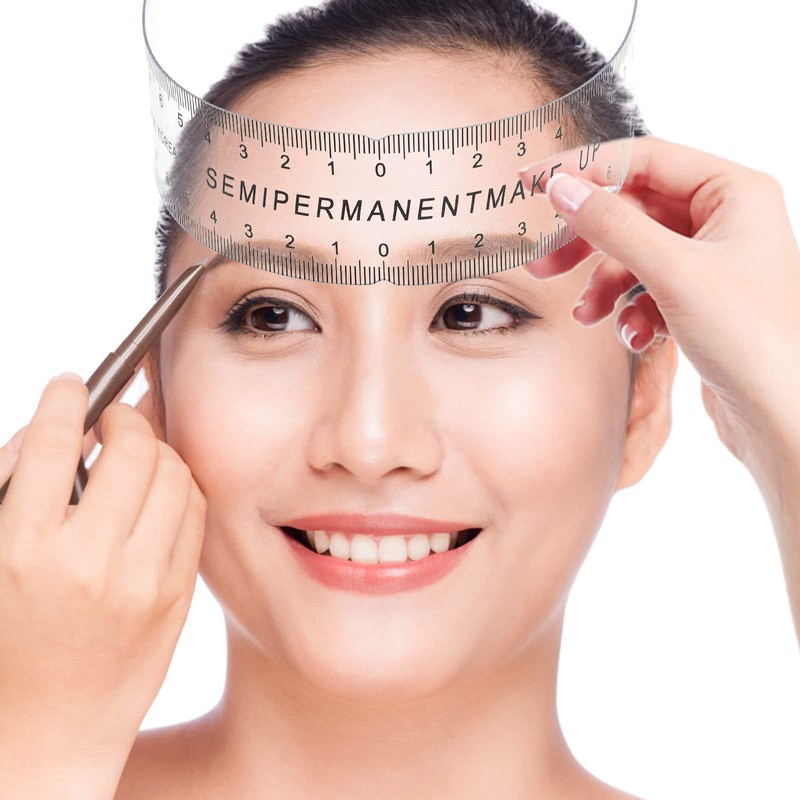 Healifty Eyebrow Ruler PVC Flexible Eyebrow Microblading Ruler Permanent Makeup