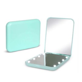 Kintion Espejo de bolsillo, 1X3X aumento LED compacto espejo de maquillaje de viaje con luz para bolso, 2 lados, porttil, plegable, de mano, pequeo...