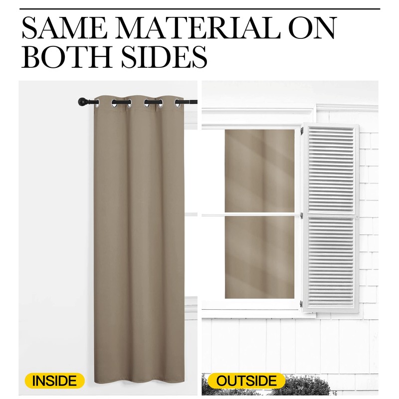 NICETOWN NICETOWN Window Curtain Panels, Thermal Insulated Solid Grommet Blackout