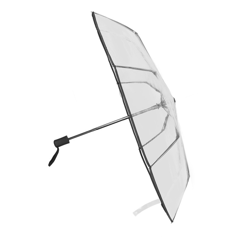 Compact Umbrella Black Transparent Automatic Design Sturdy Structure Travel Umbrella