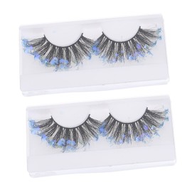Vaguelly Colorful 3D Sequins False Lashes 2 Pairs Eye Makeup Extensions for Women Sparkling Thick Party Eyelashes