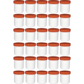 30 Ointment Jar Containers Cream/Ointment Kruken High 12ml Capacity with Orange Lids – Made in Germany