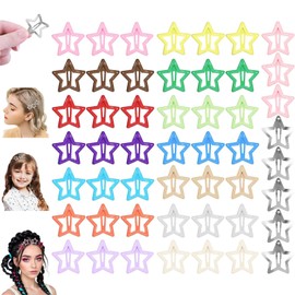 50 PCS Star Hair Clips, Colorful NonSlip Dopamine Hair Barrettes, Plastic Star Clips for Kids and Women Girls, Party Hair Accessories, Cute and Durable Design for Daily Use