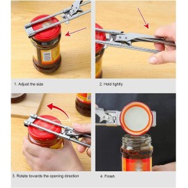 ProCover Jar Opener for Weak Hands, Adjustable Stainless Steel Can Opener