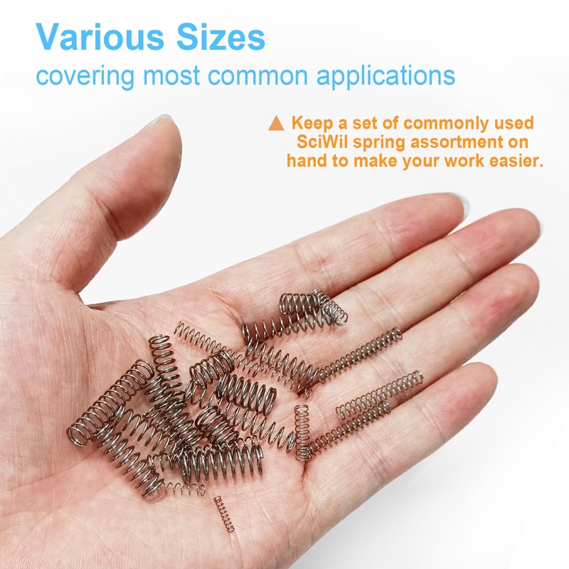 SciWil 390-Piece Compression Spring Assortment Kit, 28 Sizes Small Springs