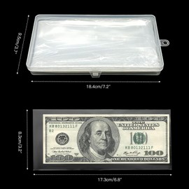 Dollar Bill Holder with Storage Box, Pack of 100 Transparent Paper Money Holders for Collectors
