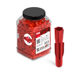 TOX TRI 8/51 All-Purpose Dowels in Big Pack, Dowels for Almost All Building Materials, Long-Lasting Supply, 400 Pieces in Versatile and Shatterproof Round Tin, 2500 ml, 010260002, Red, 8 x 51 mm