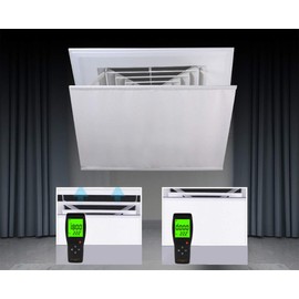 Liveinu Canvas Air Deflector Adjustable Reusable Heat and Air Deflector for Drop Ceiling Vents RV, Home HVAC, AC and Ceiling Registers Air Conditioner Deflector White 23"x23" Inch