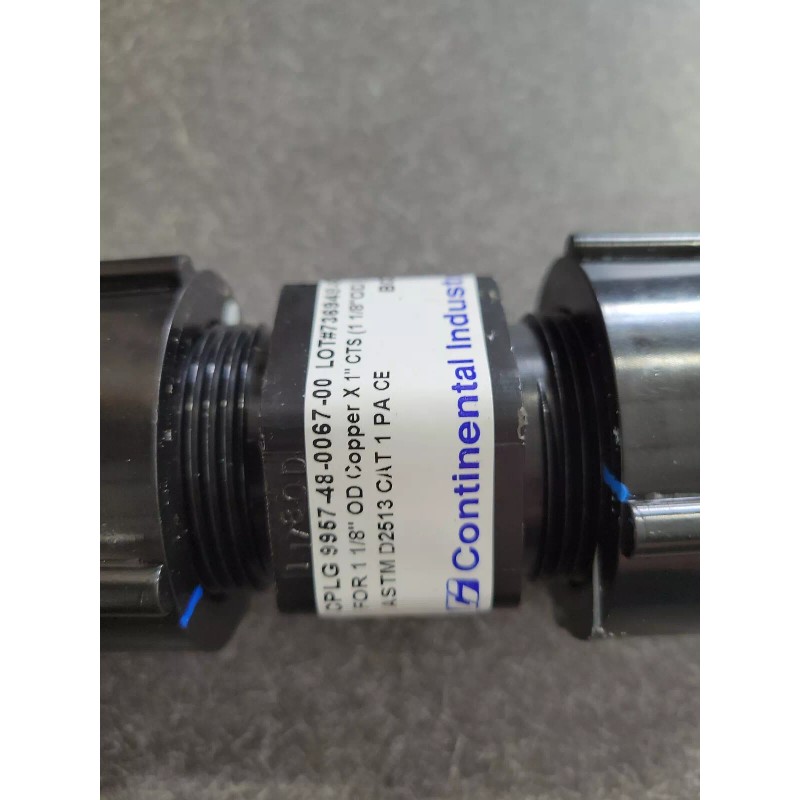 Continental Ind 995748006700 Coupling for 1-1/8OD Cop x 1-1/8OOD PE