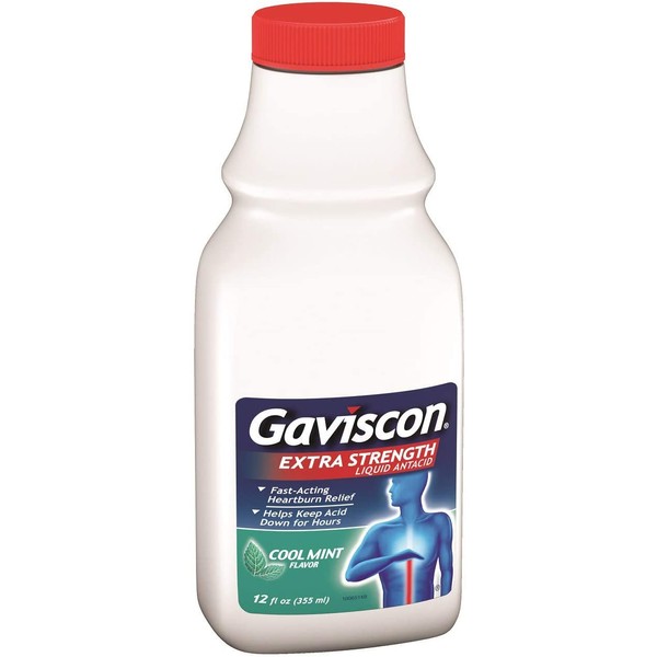 Gaviscon Liquid Extra Strength Cool Mint Flavor, 12 Ounce