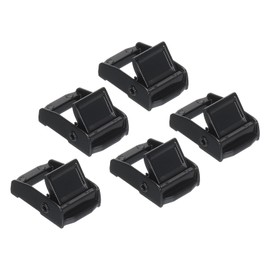 PATIKIL Cam Buckle, 5 Pack Metal Press Lock Fasteners 1.34" for 3/4" 19mm Tie Down Webbing Strap, Black
