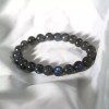 Unbranded Natural Cat Eye Black Labradorite Blue Sheen Beaded Crystal