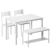 DlandHome Dining Table with 2 Chairs and 1 Bench Dining