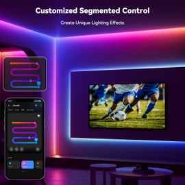 PAUTIX COB LED Strip Lights Pro, UL-Listed RGB Smart IC Chasing Color Addressable COB LED Tape Light, Music Sync Flexible RGB LED Lights, Smart Strip Light, for Party, Bedroom, Color Changing, 20ft