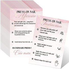 200 Pieces Press on Nail Cards 2 x 3.4 Inches Business Card Aftercare Instructions Business Supplies How to Apply and Remove Press on Nail Supplies DIY Press on Nail Kit