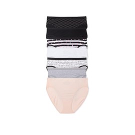 Victoria's Secret Women's Cotton Brief Underwear, Full Coverage Panties for Women, New Neutrals Mix (M)