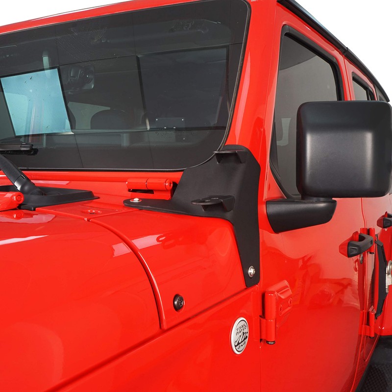 Hooke Road Dual A-Pillar Light Mounting Brackets Compatible with 2018-2023
