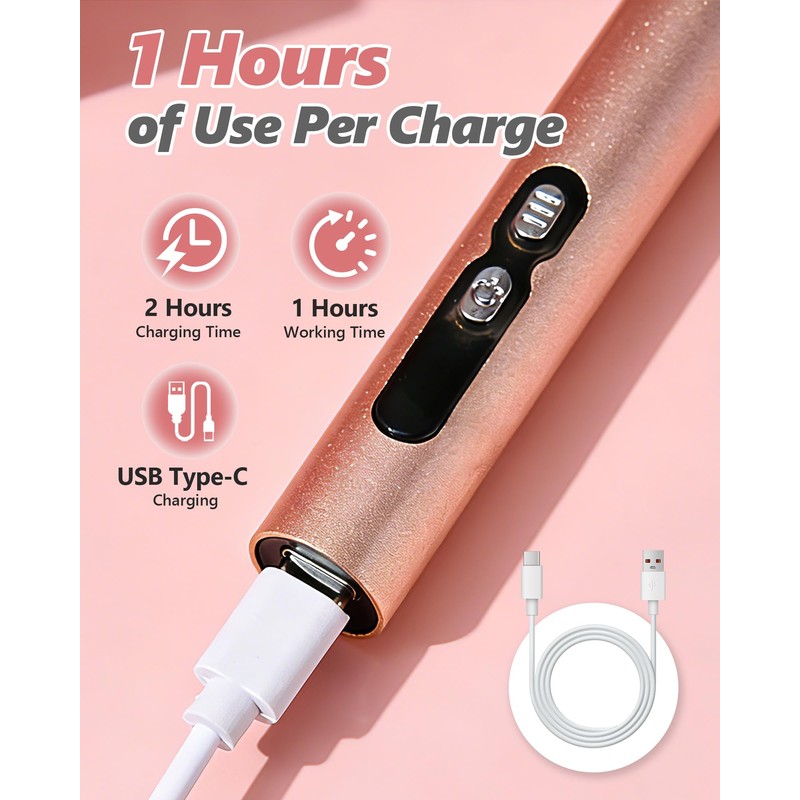 Electric Nail Drill for Acrylic Nails, 13600 RPM Cordless Nail