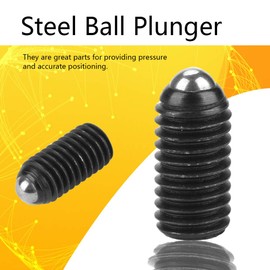 10pcs M8 Carbon Steel Screw Thread Ball Black Spring Plungers Set Hex Socket Spring Plunger (M8*12) for Home Use