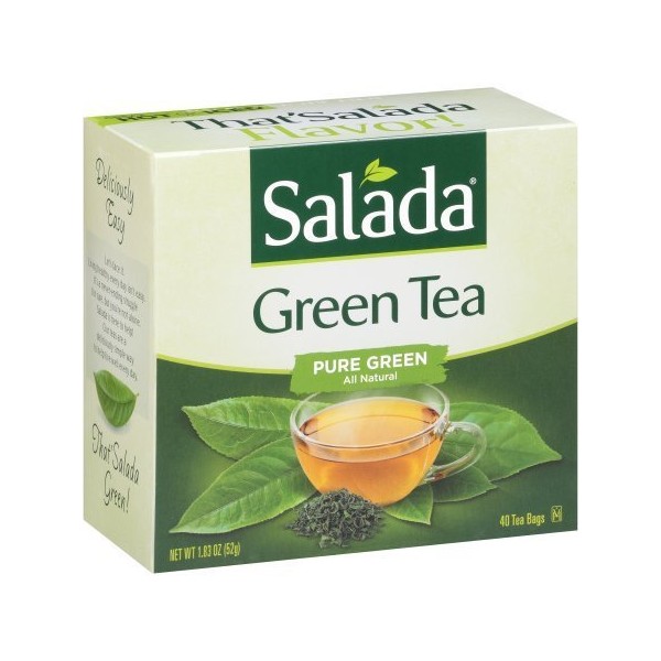 Salada Pure Green Tea Bags - 40 Count (Pack of 2 - 80 Total Bags)