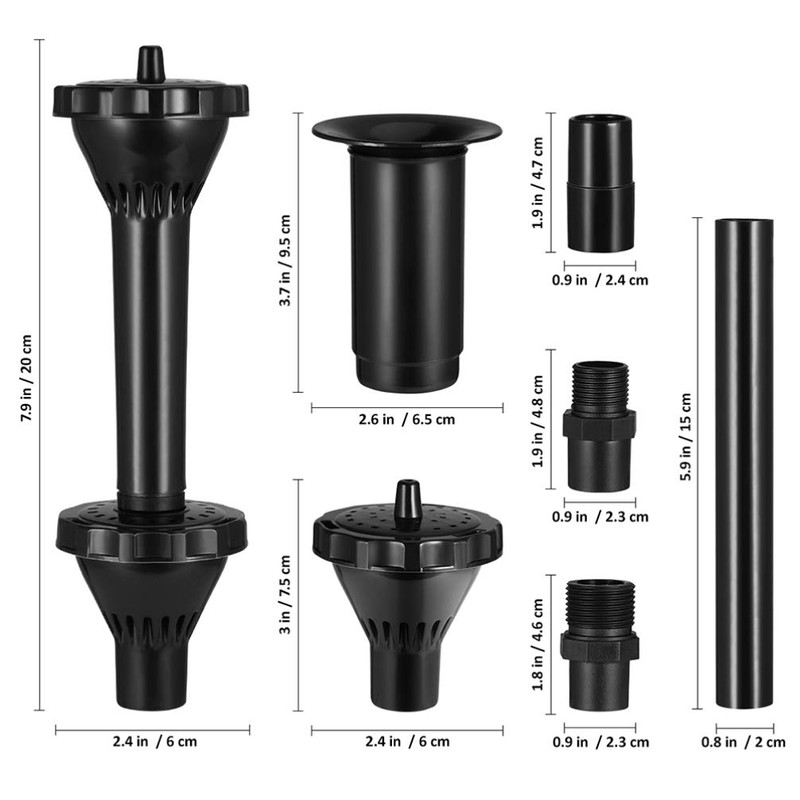 9 Pcs pond fountain nozzle pond pump nozzle kit Fountain