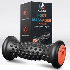 Foot Roller Massager for Relief of Plantar Fasciitis, Arch and Heel Pain, Portable Reflexology Massager, Deep Muscle Massage Roller, Black
