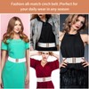 cobee Women Elastic Wide Belt,Waist Belt with Flat Buckle(White)