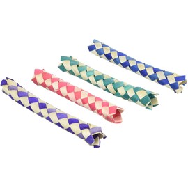 Zugar Land Cool Colorful Classic Bamboo Chinese Finger Traps (5") for Kids and Adults. (Light - Multi Color (12 Pack))