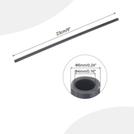 sourcing map sourcing map 1/4 Inch PVC Rigid Tube Round Pipe Tubing Hardware Tubing 4mm ID 6mm OD 9" Length Dark Grey High Impact for Water Pipe, Crafts, Cable Sleeve