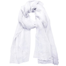 woogwin Women's Cotton Scarves Lady Light Soft Fashion Solid Scarf Wrap Shawl(Glitter White)
