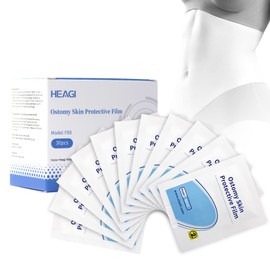 Heagimed Ostomy Skin Film Wipes, 30pcs Individually Wrapped No-Sting Ostomy Skin Protective Film, Ostomy Care Products for Stoma Care