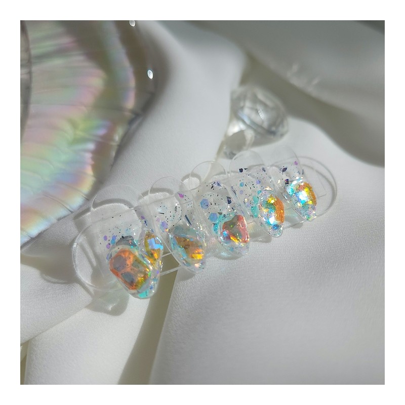 Sunset Ice Nail Handmade Nail Tip - Coffin Egg /