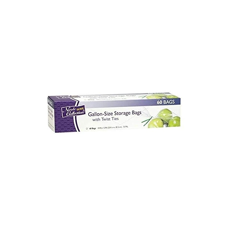 Premium Plastic Clear with Ties Gallon Bags - 10" x