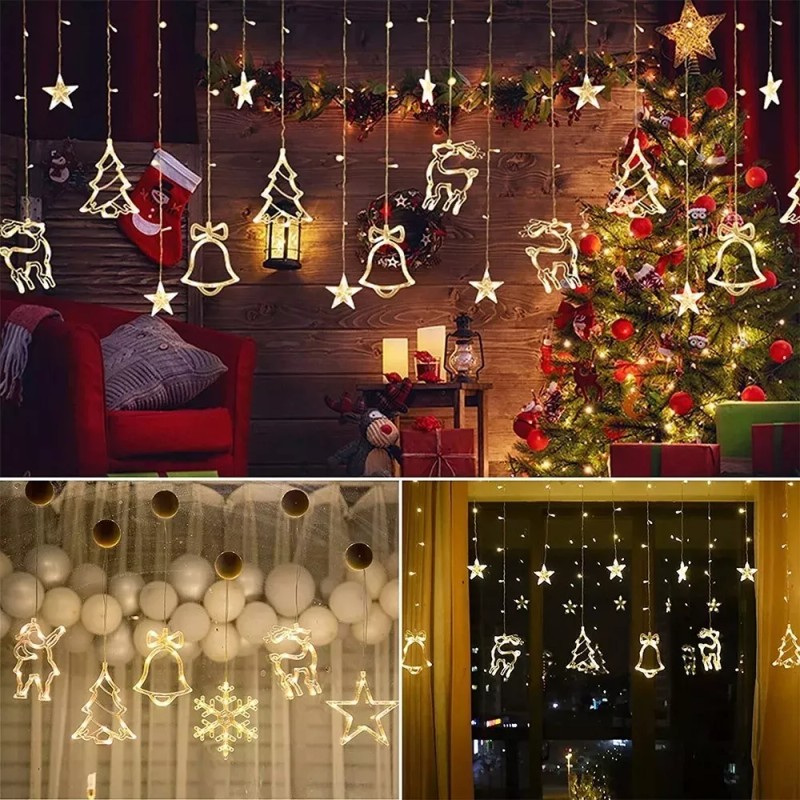 Xoxoxx Decorativa Luces Cortina De Luces Led Adornos Navidad Luces