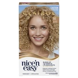 Clairol Nice 'N Easy Permanent Colour 8G Natural Golden Blonde, 100% Grey Coverage, Natural Looking Hair Colour