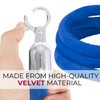 4 PCS Blue Velvet Rope - 5 Ft Crowd Control