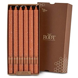 Root Candles Unscented Arista Timberline 12-Inch Dinner Candles, 12-Count, Rust