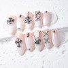 Iron White Ombre Handmade Nail Tips - Mini Short Oval