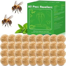 36 Pack Wasp Repellent Outdoor - Bee Repellent for Indoor Outdoor, Natural Peppermint Oil,Repels Bee, Yellow Jacket, Hornet, Wasp, Mud Dauber