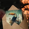 Artery8 Greeting Card Surreal Fantasy Toucan Bird Nature Retreat Blank