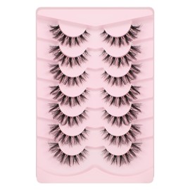 7 Pairs Fluffy False Eyelashes, Natural Wispy Eyelashes, Artificial Manga Eyelashes, Lashes Extensions, Clusters, Make Your Eyes Moist, Sexy and Charming Look