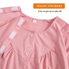 WEEOATAR Bedridden Patient Clothing,Tear Away Pants with Magic Stickers for Post-Surgery,Incontinence Dialysis,Full Open Down Rip Off Pants for Hip Replacement(Man Grey Suit,XL)