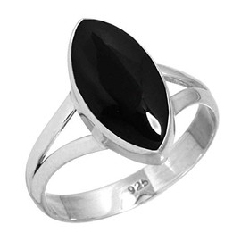 Jeweloporium 925 Silver Ring for Women Size Z 1/2 Real Black Onyx Gemstone Costume Silver Ring Vintage Jewelry