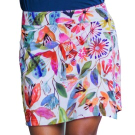 RipSkirt Hawaii Length 2 - Wrap Skirt for Women - Quick Dry Swim Cover-Up with Side Pocket - Lightweight for Beach, Travel and Casual Wear (Wildflower Watercolor, L 12-14)