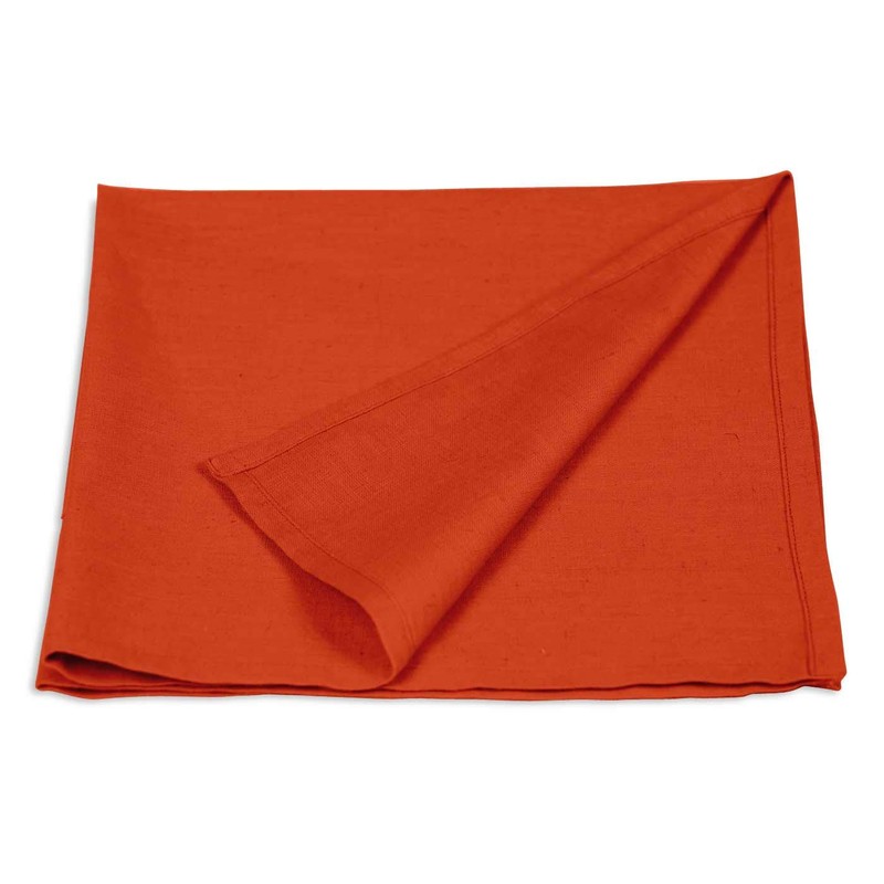 S4Sassy Orange Solid Home Decor 12 Pcs Cotton Napkin Solid