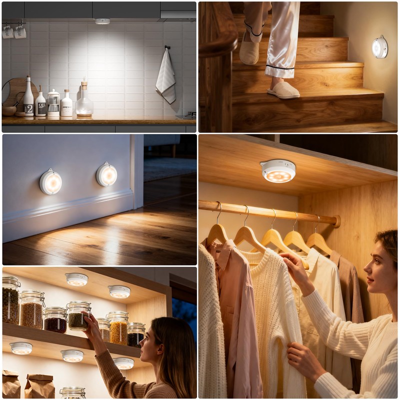 YiaMia Motion Sensor Under Cabinet Lights - 6 Pack, Indoor