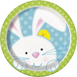Unique Spring Bunny Easter Dessert Plates, 8ct