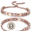 RainSo Magnetic Bracelet for Women Stainless Steel with Crystal Design