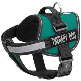 Dogline Unimax Multi-Purpose Vest Harness for Dogs and Removable Therapy Dog Patches Teal Girth 22" - 30"